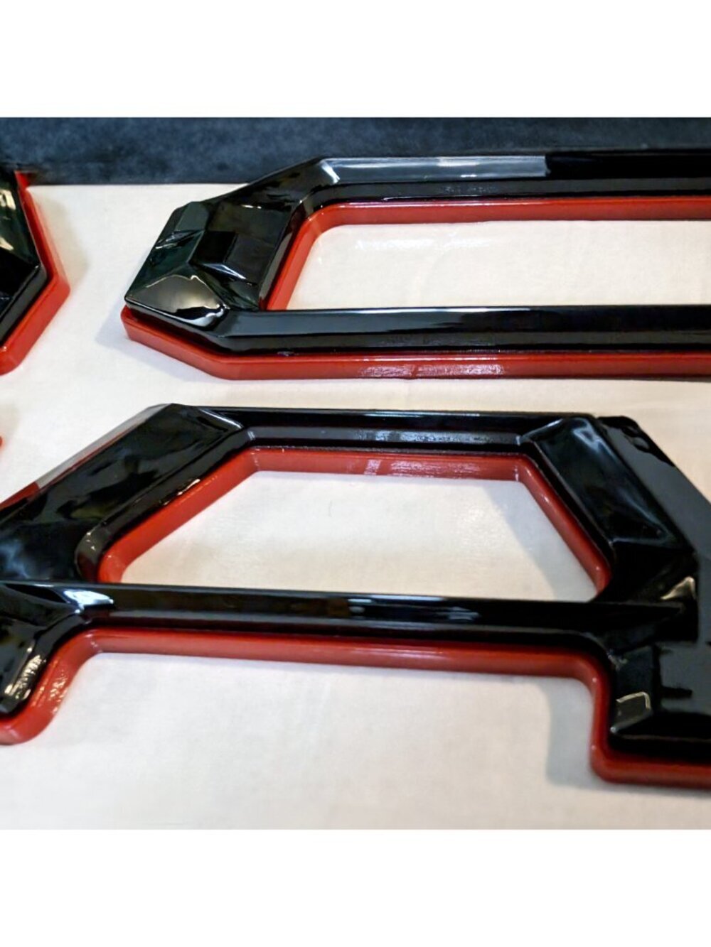 Double Layer 3D Letters Inserts fits 2016-2023 Tacoma Tailgate Black Red Outline - Picture 2 of 2